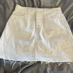 White Paige frayed hem Aideen denim mini skirt size 26